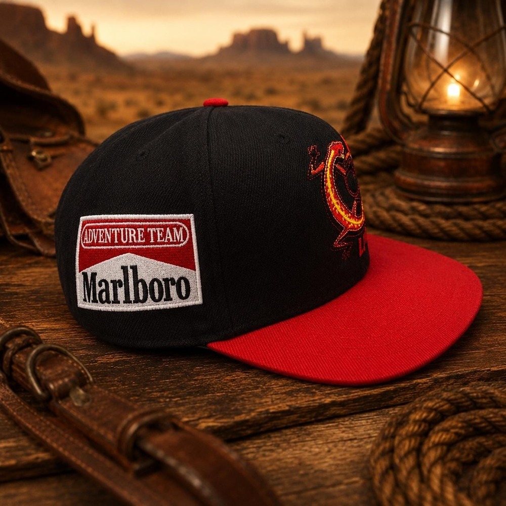 Vintage Marlboro Adventure Team "Lizard Rock" Leather‑Strap Hat - Picture 3 of 7